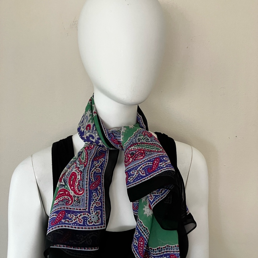 NWT Talbots silk paisley poncho/scarf - Picture 11 of 11